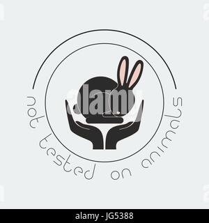 Animal cruelty free logo. Non testé sur les animaux symbole. Illustration de Vecteur