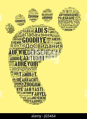Au revoir mot dans différentes langues mot concept cloud Banque D'Images