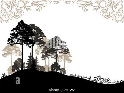 Paysage de forêt Illustration de Vecteur