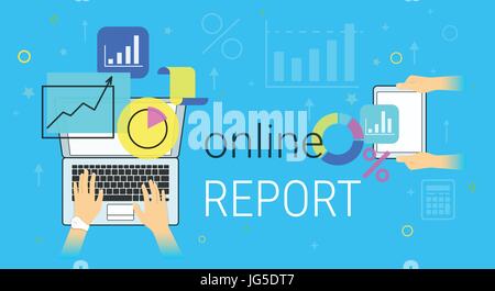Rapport en ligne et la comptabilité sur smartphone concept créatif vector illustration Illustration de Vecteur