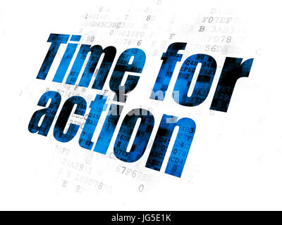 Timeline concept : le temps d'agir sur l'arrière-plan numérique Banque D'Images