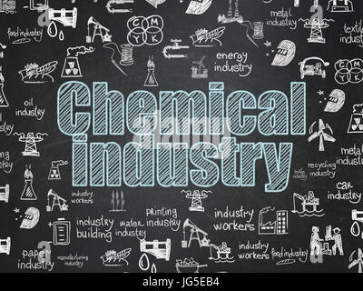 Concept de l'industrie : Industrie chimique sur l'arrière-plan de la commission scolaire Banque D'Images