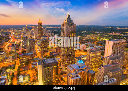 Atlanta, Georgia, USA Centre-ville au crépuscule. Banque D'Images