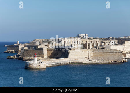 Fort Ricasoli sur le Grand Port de La Valette, lieu de tournage, Kalkara, Malte Banque D'Images