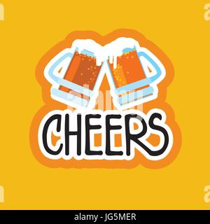 Autocollant Cheers Message Réseau Social Media Design Badges Illustration de Vecteur