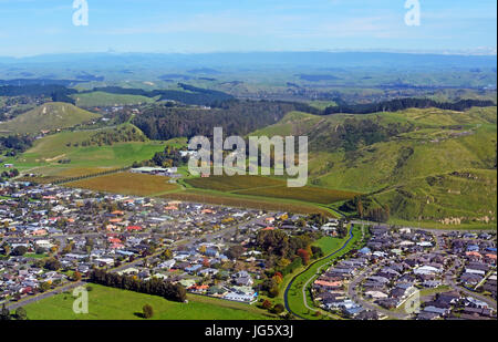 Place et la Mission Estate Winery Vue aérienne dans la région de Napier, Hawkes Bay, Nouvelle-Zélande. Banque D'Images