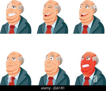 Ensemble d'icônes de visage homme Illustration de Vecteur