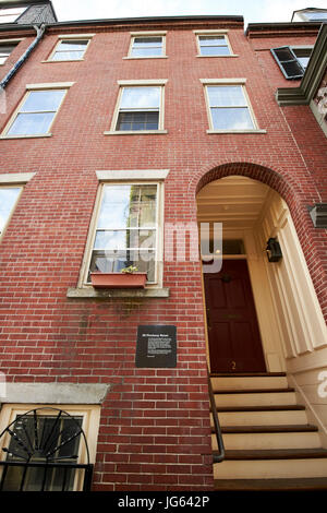 20 pinckney street home à Louisa May Alcott, Boston USA Beacon Hill Banque D'Images