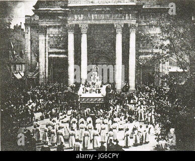 Procéssion de la fête-Dieu à Besançon (1863) Banque D'Images