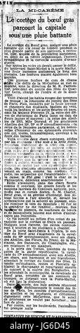 Promenade du boeuf gras à la Mi-Carême 1924 à Paris Banque D'Images