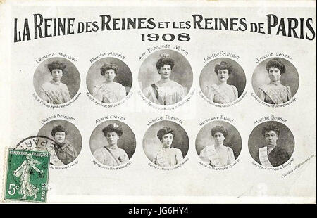 Reines de la Mi-Carême 1908 à Paris Banque D'Images