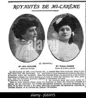 Reines de la Mi-Carême 1910 Banque D'Images