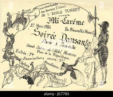 Soirée dansante pour la Mi-Carême 1924 Banque D'Images