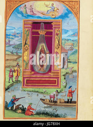 Splendor Solis - Traité d'Alchimie - Lune - le roi rouge (Les Sept Flasques) Banque D'Images