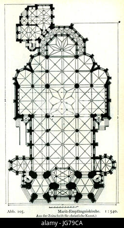 Empfängniskirche St Mariä à Düsseldorf, 1894 bis 1896, Dombaumeister Ludwig Becker aus Mainz, Grundriss Banque D'Images