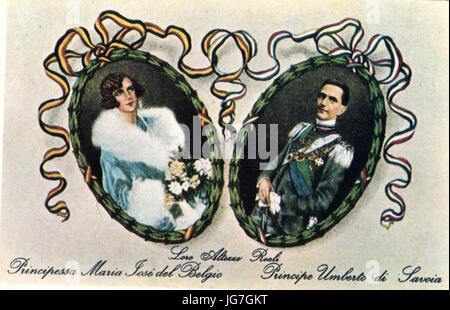 Maria Josè del Belgio e Umberto di Savoia Banque D'Images