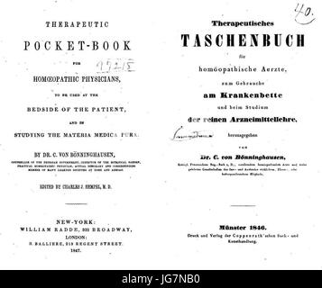 Pocket-Book thérapeutique homéopathique pour Physicians-Therapeutisches homöopatische Taschenbuch für Aerzte Banque D'Images