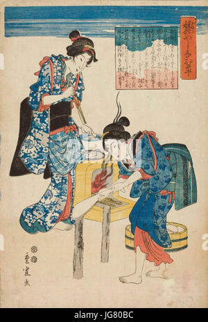 Utagawa Hiroshige II - zajęte jedwabników kokonami Kobiety z cyklu rycina ; Kaiko hodowla (jedwabników) Banque D'Images