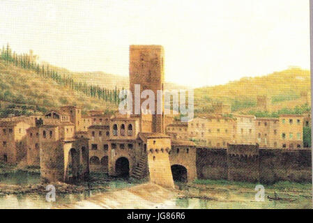 Vue de l'ancienne Florence par Fabio Borbottoni 1820-1902 281429 Banque D'Images