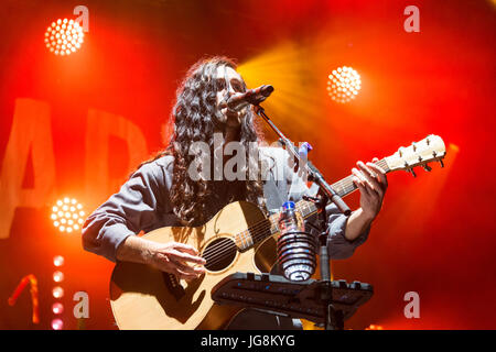 Montréal, Canada - 4 juillet 2017 : Walk Off The Earth sur scène lors du Festival International de Jazz de Montréal Photo : Marc Bruxelles/Alamy Live News Banque D'Images