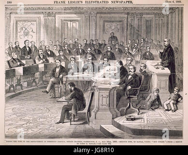 Vote sur la destitution du président Johnson 1868 Banque D'Images