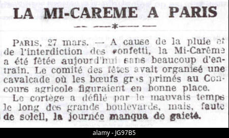 Mi-carême 1924 Banque D'Images