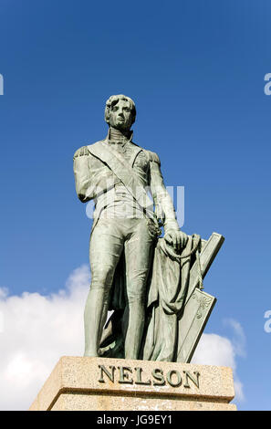 L'amiral Lord Horatio Nelson statue en bronze dans la Place des Héros Nationaux. Banque D'Images