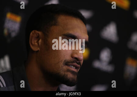 New Zealand's Jerome Kaino lors d'une conférence de presse à l'hôtel Heritage Auckland. Banque D'Images