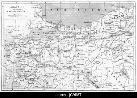 Carte ancienne de l'Anatolie. Créé par Vuillemin, Erhard et Bonaparte, publié sur le Tour du Monde, Paris, 1861 Banque D'Images