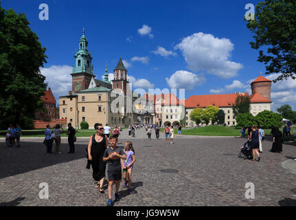 Cathédrale et château royal de Wawel, Cracovie, Pologne, Europe Banque D'Images