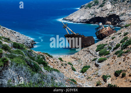 Naufrage à Amorgos Island Olympia Banque D'Images