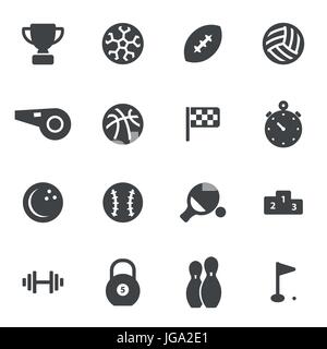 Vector black sport icons set Illustration de Vecteur