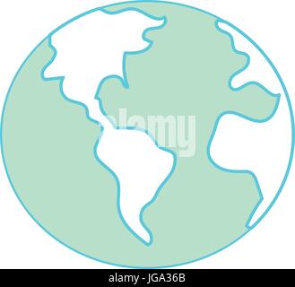 Plenet globale de la terre avec la géographie emplacement Illustration de Vecteur