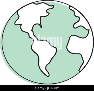 Plenet globale de la terre avec la géographie emplacement Illustration de Vecteur