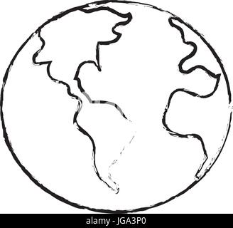 La figure de la terre géographie mondiale plenet avec emplacement Illustration de Vecteur