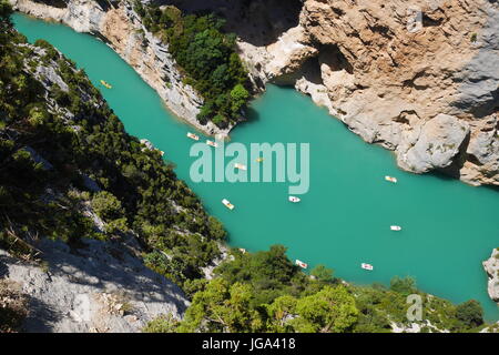 Vue aérienne des gorges du Verdon, france Banque D'Images