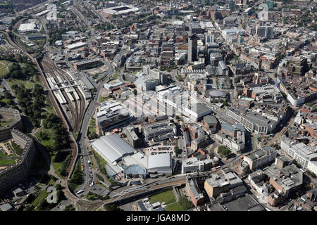 Vue aérienne du centre-ville de Sheffield, UK Banque D'Images