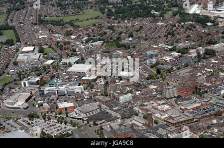 Vue aérienne du centre-ville de St Helens, Royaume-Uni Banque D'Images