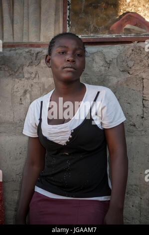 Portrait de l'enfant africain, à Maun Botswana Banque D'Images