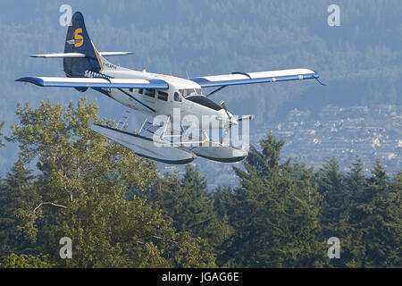 Harbour air turbo otter hydravion près du port de Vancouver, Colombie-Britannique, Canada. Banque D'Images