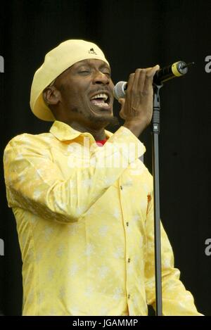 Jimmy Cliff au festival de Glastonbury, Somerset, Angleterre - 28 juin 2003. Banque D'Images