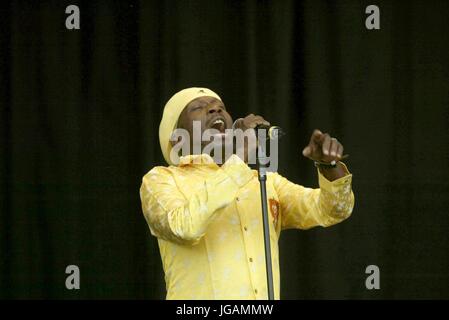 Jimmy Cliff au festival de Glastonbury, Somerset, Angleterre - 28 juin 2003. Banque D'Images