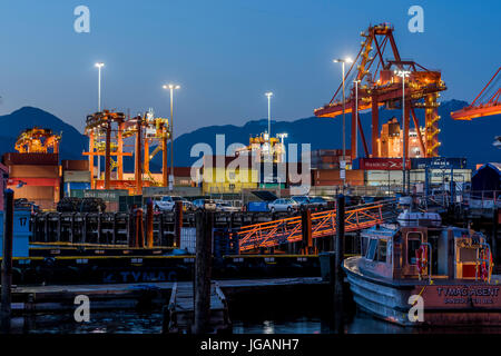 Les quais du port de Vancouver, Vancouver, Colombie-Britannique, Canada. Banque D'Images