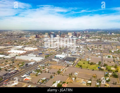 Le centre-ville de Phoenix, Arizona, USA. Phoenix est la capitale de l'Arizona, situé dans la Vallée du Soleil. Banque D'Images