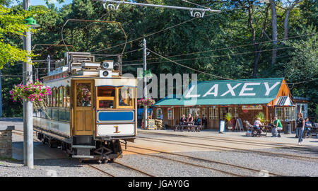 La station de tramway Laxey, Île de Man). Banque D'Images