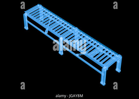Le rendu 3d x ray convoyeur vide isolated on black Banque D'Images