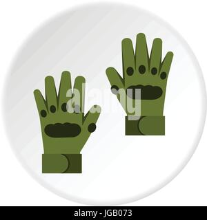 Paire de gants paintball cercle icône Illustration de Vecteur