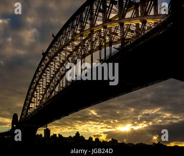 Sydney Harbour Bridge Lever du Soleil Banque D'Images