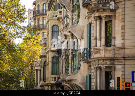 Casa Batllo par Antoni Gaudi à Barcelone, Catalogne, Espagne Banque D'Images