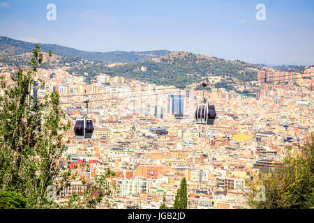 Entre la côte et la colline de Montjuic, Barcelone, Espagne Banque D'Images